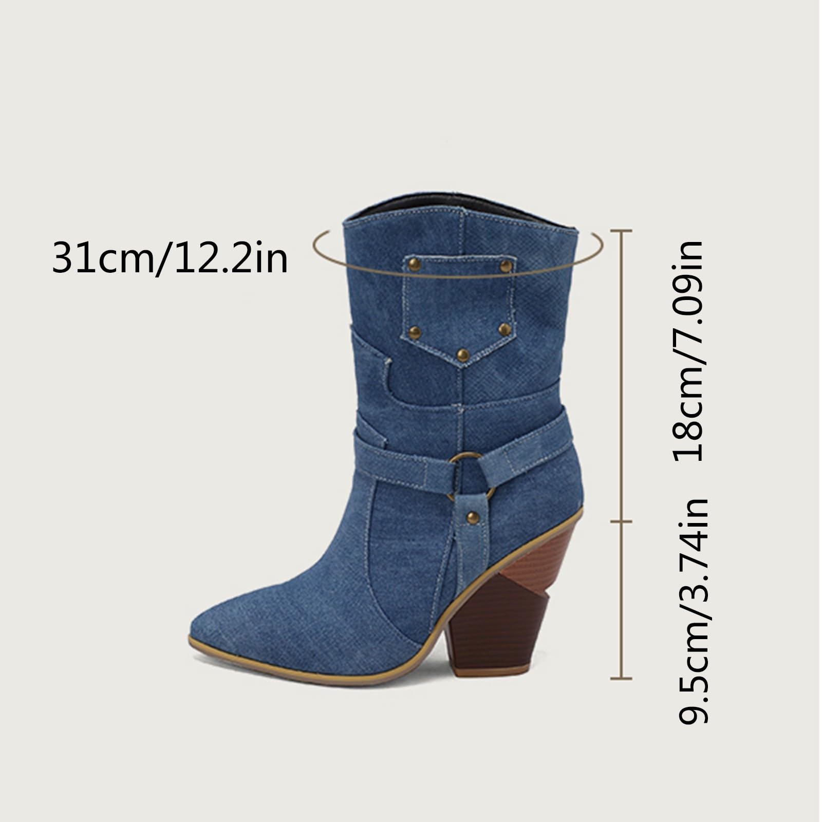 Stivali Fashion Stivali Stivaletti da Donna Traforati con Cerniera Stivali Donna Tacco Alto E Plateau Stivali Wellington in Gomma Anti-Slip Caviglia Stivaletto Donna con