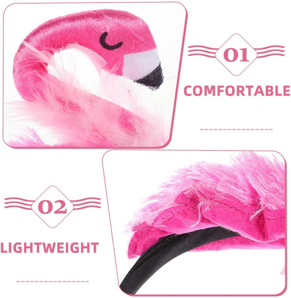 Ciieeo 5pcs Flamingo Hair Hoop Hawaiian Party Headband Cartoon Hairband for Carnival Tropical Birthday Celebration Events Flamingo Party Headbands Lightweight Metal Tropical Theme Birthday Hairbands