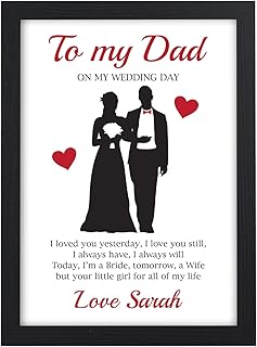 Personalised Father of the Bride Gifts - Wedding Day Gifts for Dad, Daddy, Grandad, Step Dad - Thank You Presents for Brides Father - Dad Wedding Keepsake Gifts