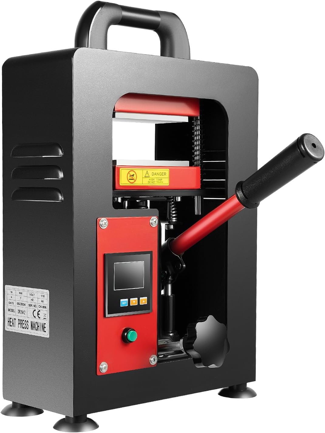 RIUOPN 5 Ton Portable Hydraulic Heat Press Machine, 110V 900W Dual Plates Heating