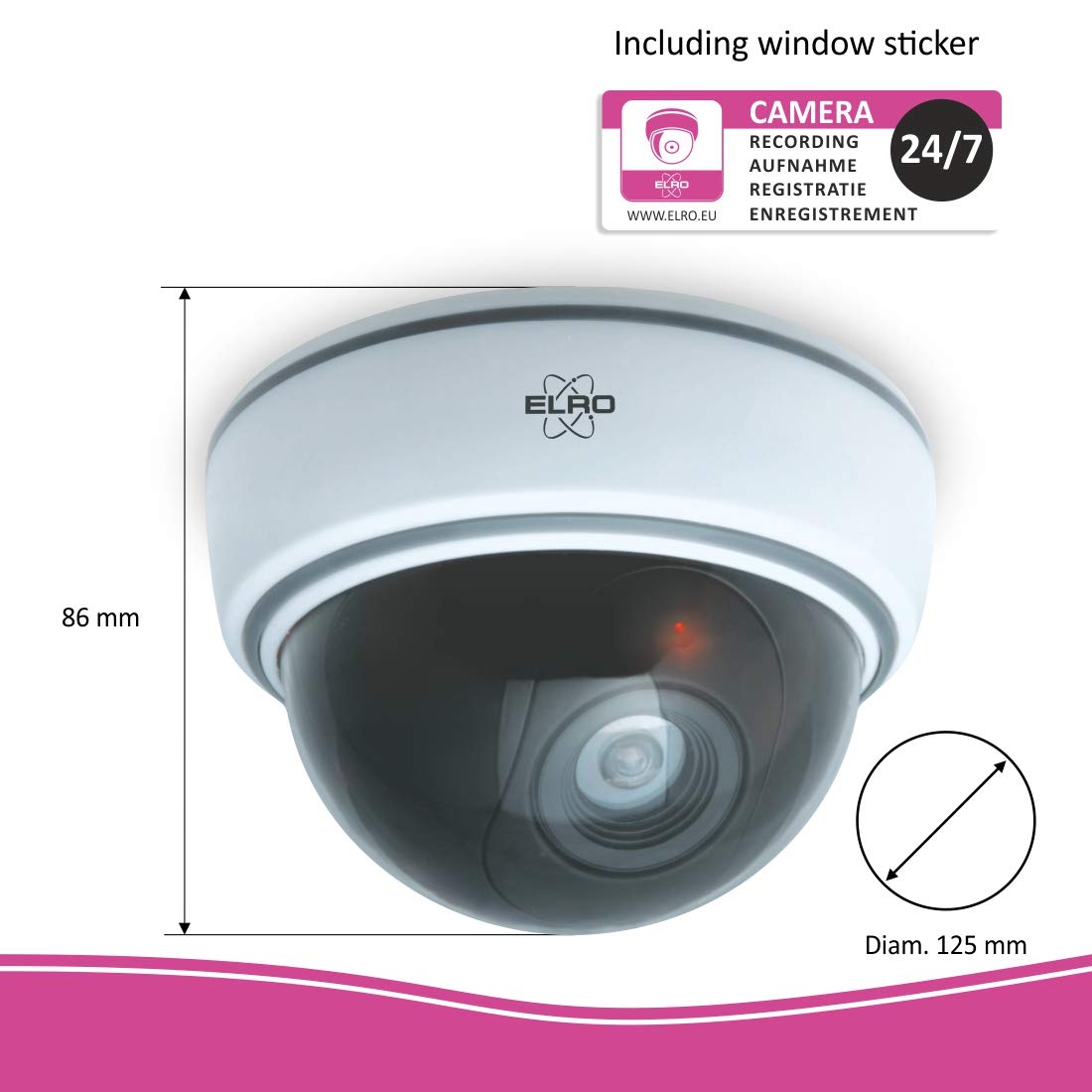 ELRO CDD15F Telecamera Dummy Dome per interni con luce flash