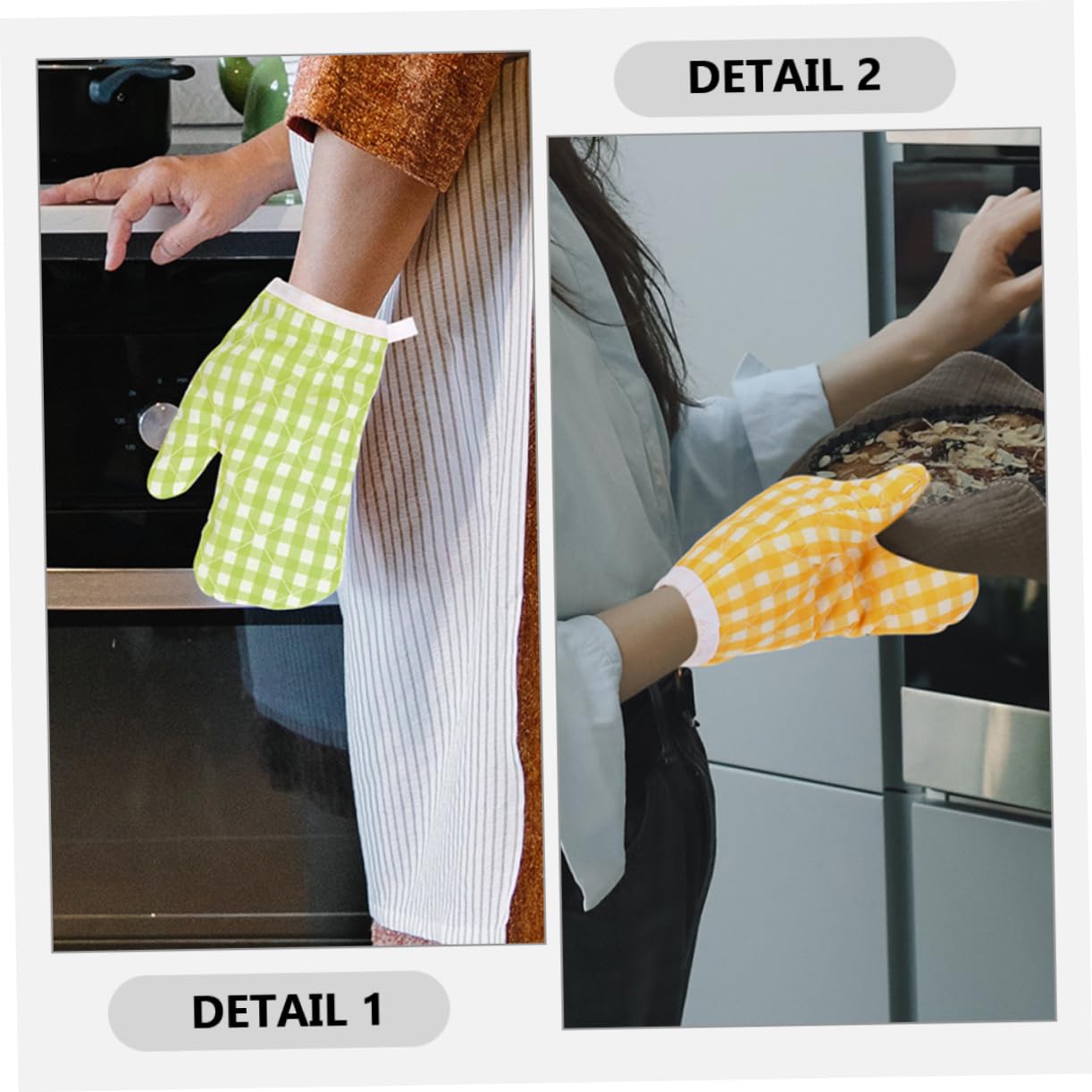 Maniques Cuisine Résistantes à Chaleur 2 Pièces Polyester