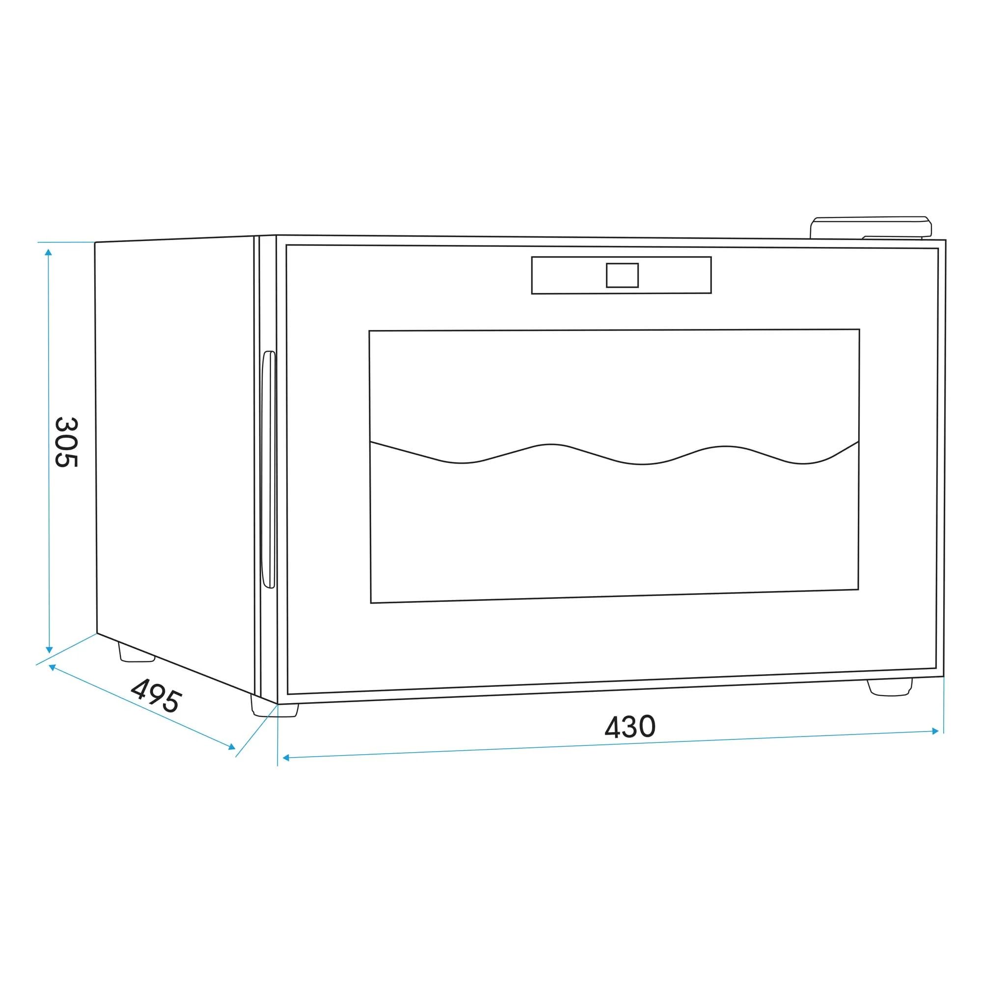 Baridi 8 Bottle Wine Cooler, Thermoelectric, 5-18°C, Touch Control, Table Top - DH218 — view 6
