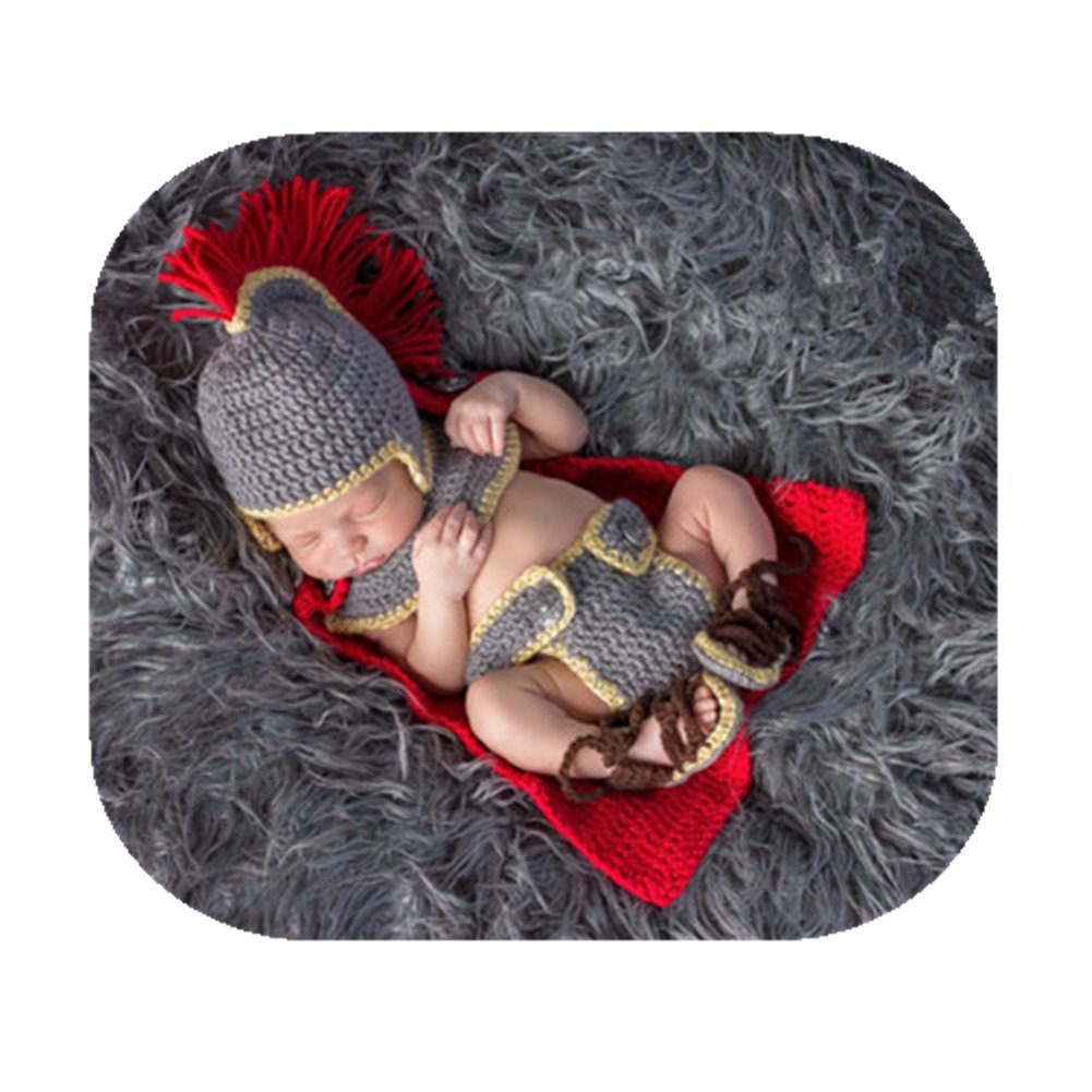 Vemonllas Fashion Newborn Baby Photography Props Hat Shorts Photoshoot Clothes Set (Grey)