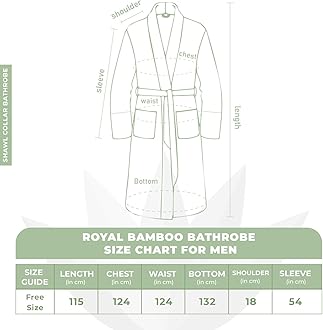 Rangoli Royal Bamboo Premium Bathrobe For Men | Ultra Soft Bamboo Yarn Lightweight Bathing Robes | 460 GSM Highly Absorbent & Quick Drying Luxurious Bath Gown | Knee Length Bath Robe- Blue.