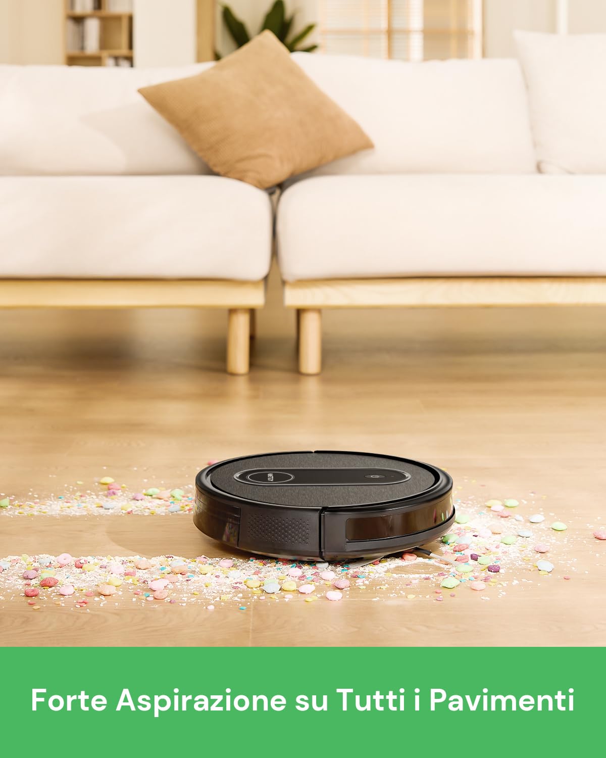 Nimble T7, Robot Aspirapolvere Lavapavimenti,Aspirapolvere Robot 3-In-1 Serbatoio Acqua, Autonomia 120 min, Ideale per Pulizia Domestica, Tappeti,Pavimento, Nero