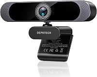 DEPSTECH DW50 4K Webkamera Sony Szenzorral, Dupla Zajszűrő Mikrofonnal, Távirányítóval, Autofókusszal és Adatvédelmi Fedéllel - Laptop/Zoom/ 1