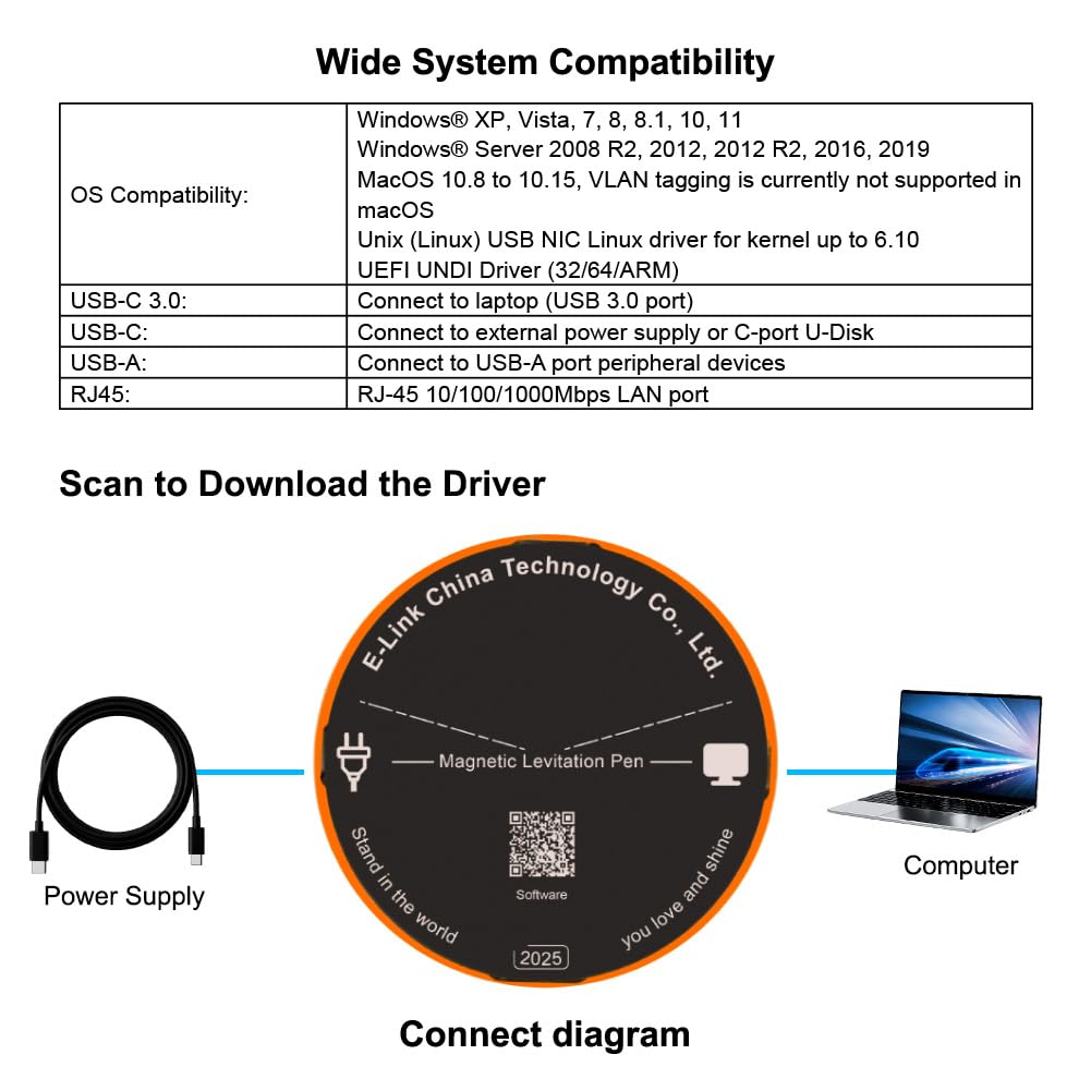 Elenzk Magnetic Floating Ballpoint Pen for Men Women Luxury Gift with Dock Base Fine Point Black Ink Sign — view 7