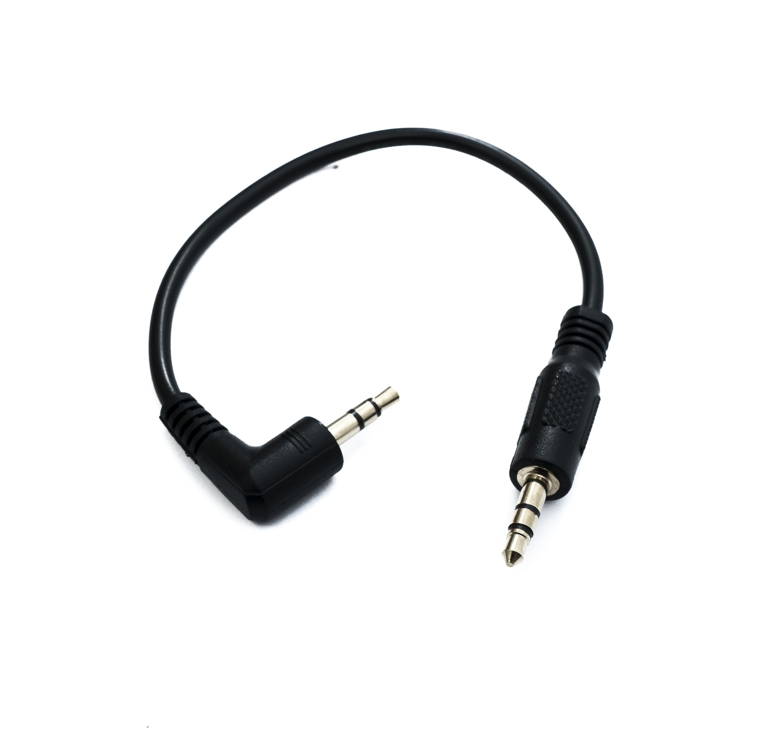 System-S Kabel audio jack 15 cm 3,5 mm TRS wtyczka do wtyczki kątowa AUX czarny