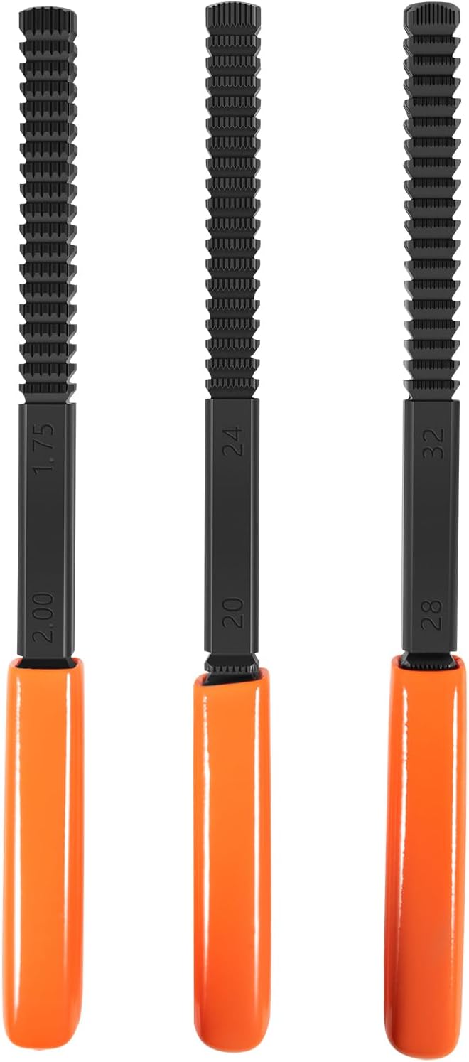 Camoo 3-Piece Thread Restorer File Chaser Set – Thread Repair Kit for Hardware DIY, Metric and SAE Thread Restorer File Set