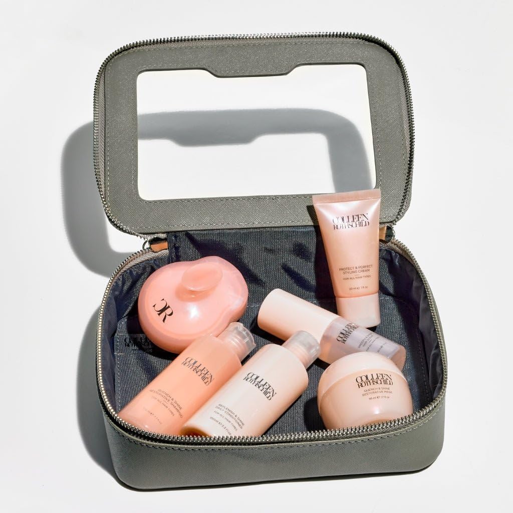 COLLEEN ROTHSCHILD Quench & Shine Travel Essentials Set | 7-Pc Kit for Trial or Travel | Complete Hair Care Routine (7 Count)