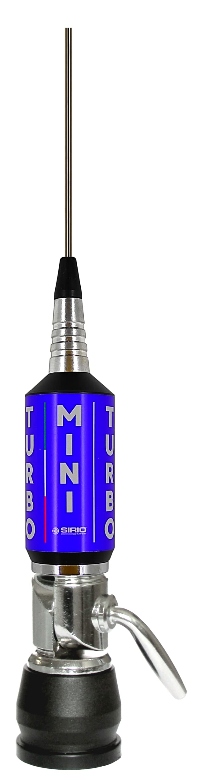 SIRIO MINI TURBO 'L' COAX ANTENNE VÉHICULAIRE POUR CB LONGUEUR : 1650mm PUISSANCE MAXIMALE : 1000W… (BLUE)
