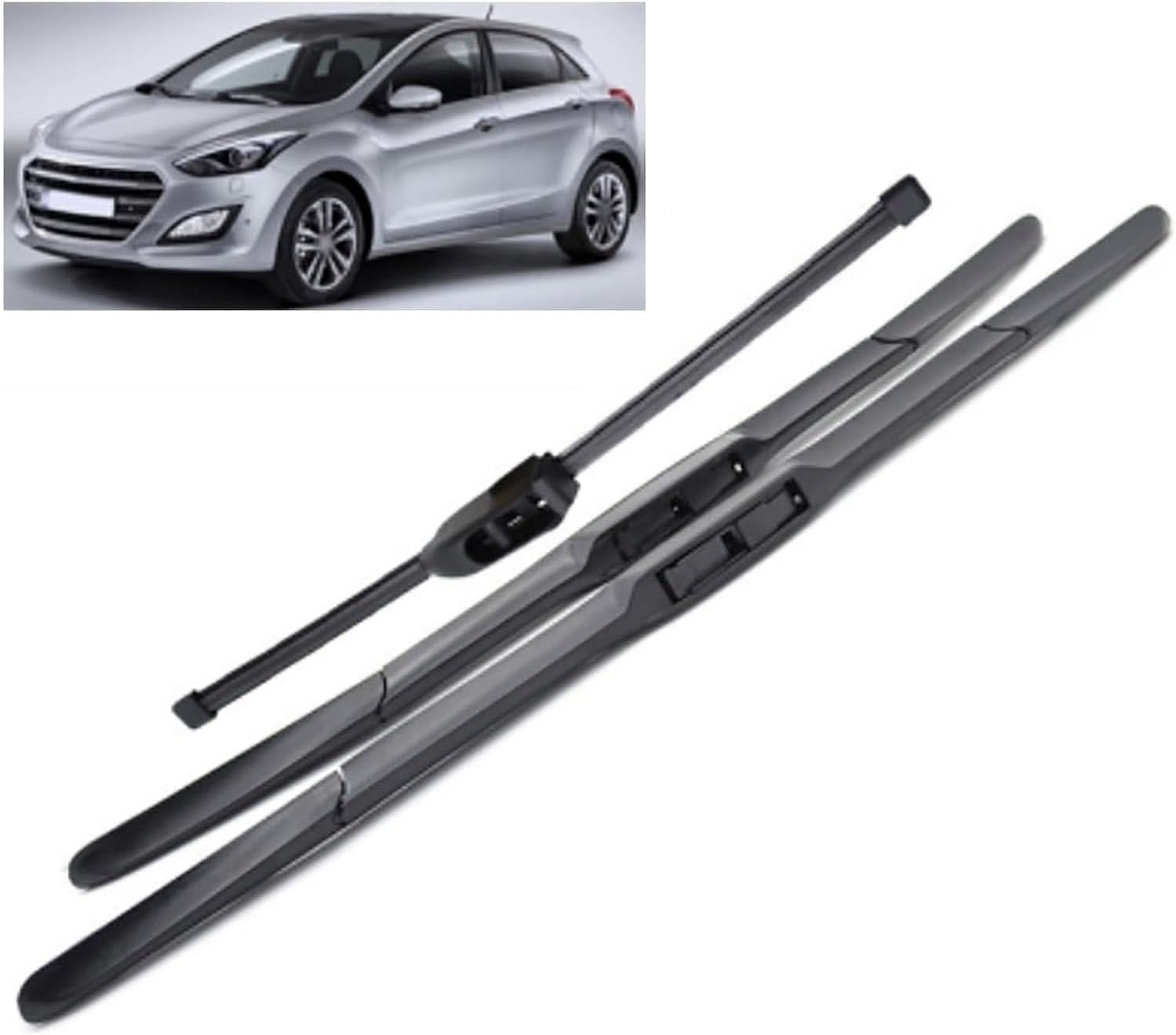 DZTYNKO Car Windscreen Wiper Blades Set for Hyundai i30 2012-2017 26in+14in+13in, Front Window Wipers for Clear Visibility, Replacement Wiper Blades