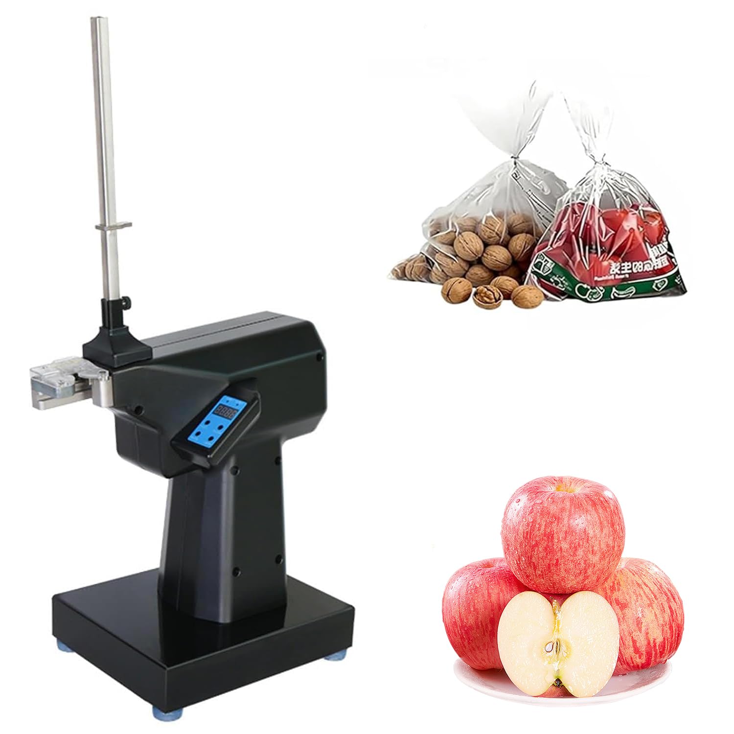 Sigillante elettrico per sacchetti, 200 W, legatrice automatica per sacchetti di plastica con 2000 fibbie a U, sigillante commerciale verticale per supermercato, panetteria, macelleria