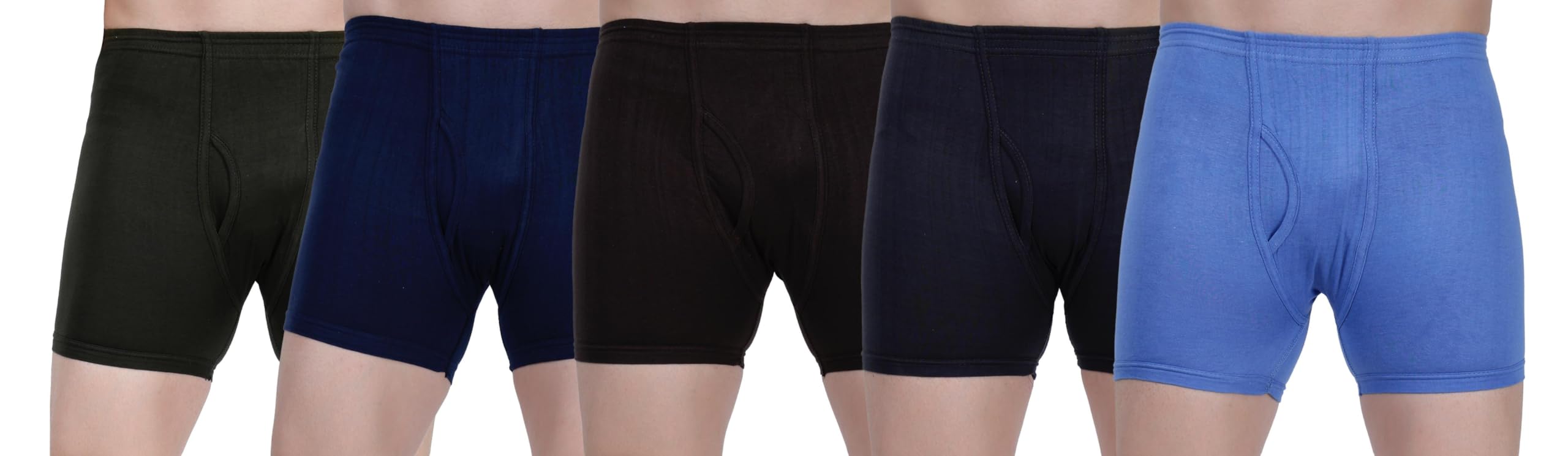 Men's Trunks | Super Combed 100% Cotton | H - Classic Regular Fit Solid Underwear with Waistband | Moisture-Wicking | Breathable & Comfortable (Pack of 5)-image-13