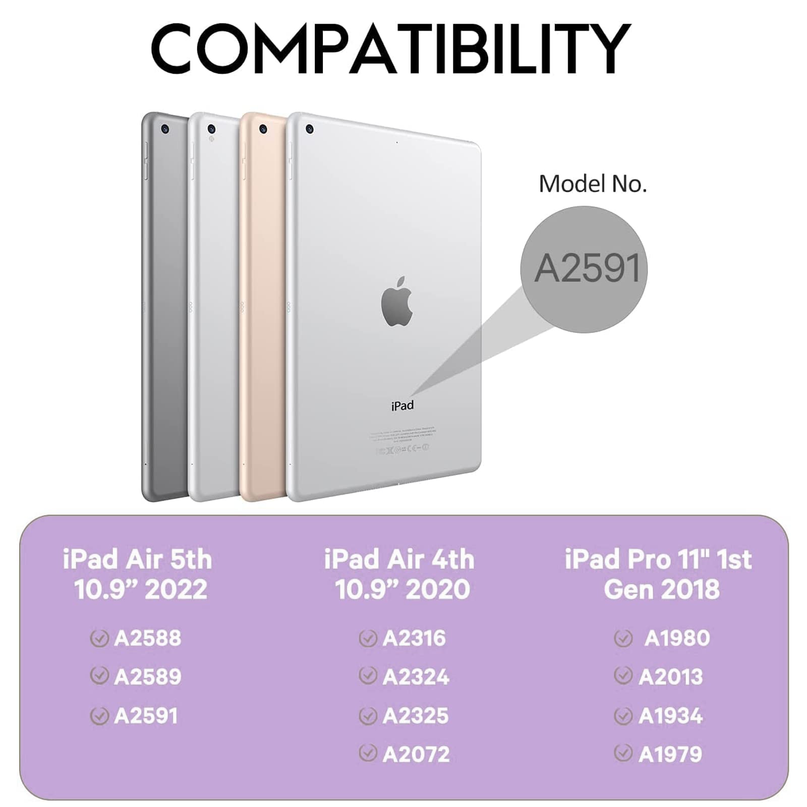 FUWANG iPad Air 5th Generation Keyboard Case 10.9?Ç£ 2022, 180?? Rotatable Touch Smart Keyboard for iPad Air 4th Gen 10.9-inch, Auto Sleep/Wake-7 Color Backlight Keyboard for iPad Pro 11 2018 Purple