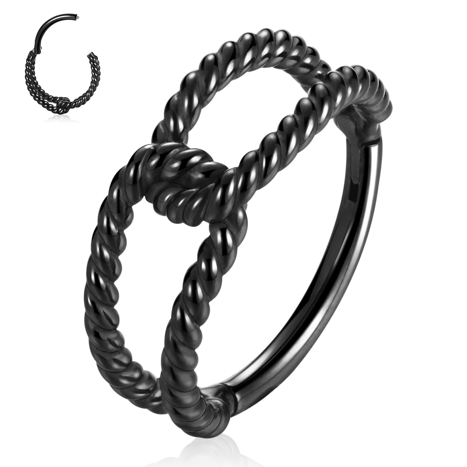 hengkaixuan Triple Double Nose Hoop Ring Sleeper Hoop Earring Helix Rook Conch Cartilage Daith Tragus Earrings Septum Ring Lobe Nose Piercing Jewellery for Women — view 32