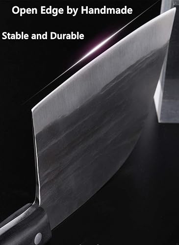 Miniatura 5 de Cuchillo de chef serbio de forja, cuchillos de chef de cocina de espiga completa, acero revestido de alto carbono, cuchillo Almasi con funda de cuero