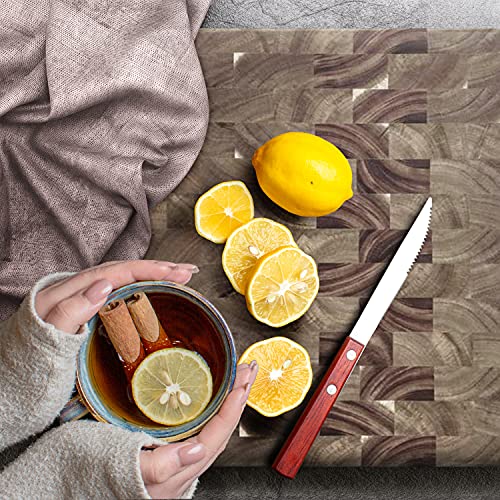Tabla de cortar grande y durable Palm Naki en madera de acacia, decorativa, 20 x 14 x 1.26 pulgadas miniatura 5