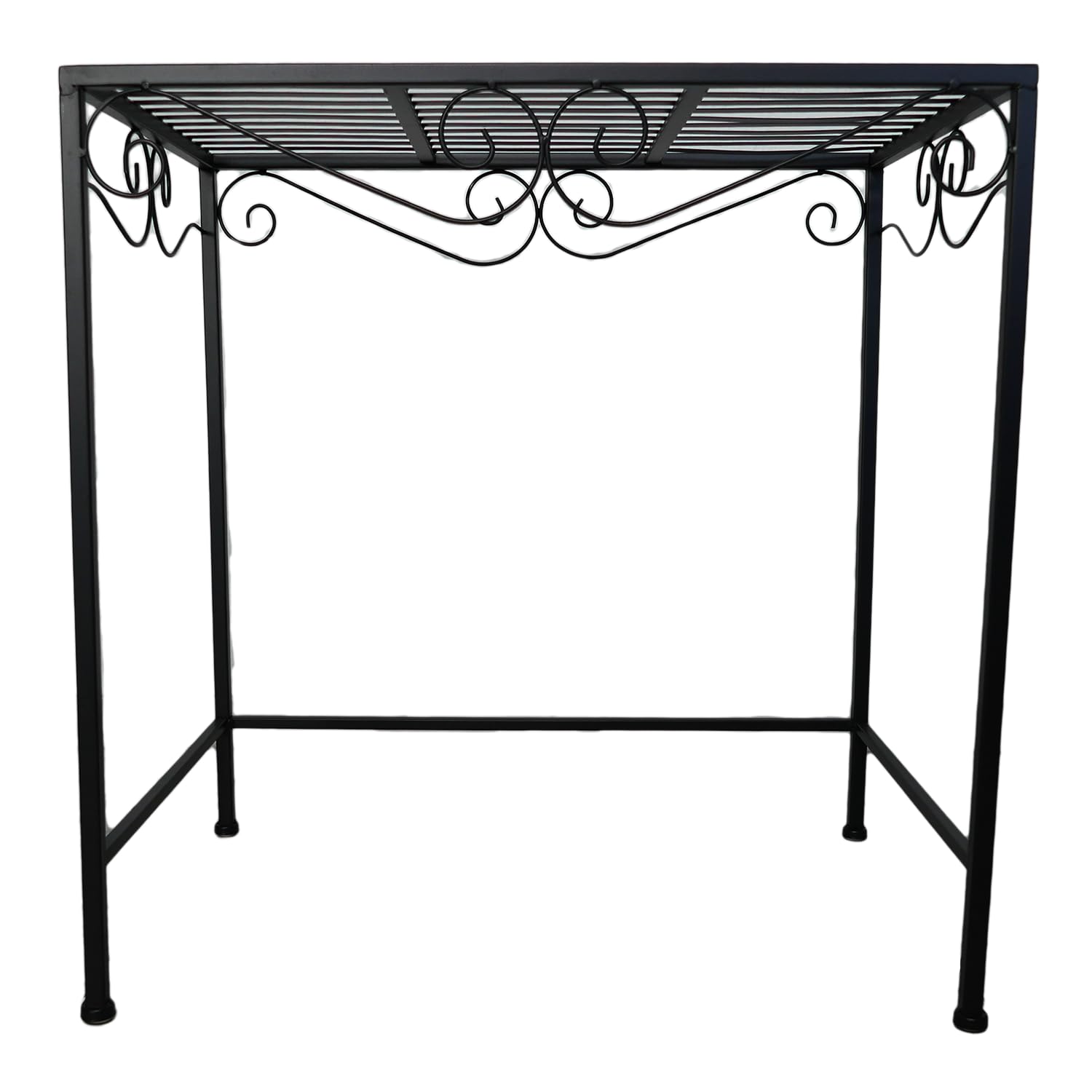Blumenhocker Pflanzen Ständer Beistelltisch Metall schwarz rechteckig (52 x 52 x 32 cm)