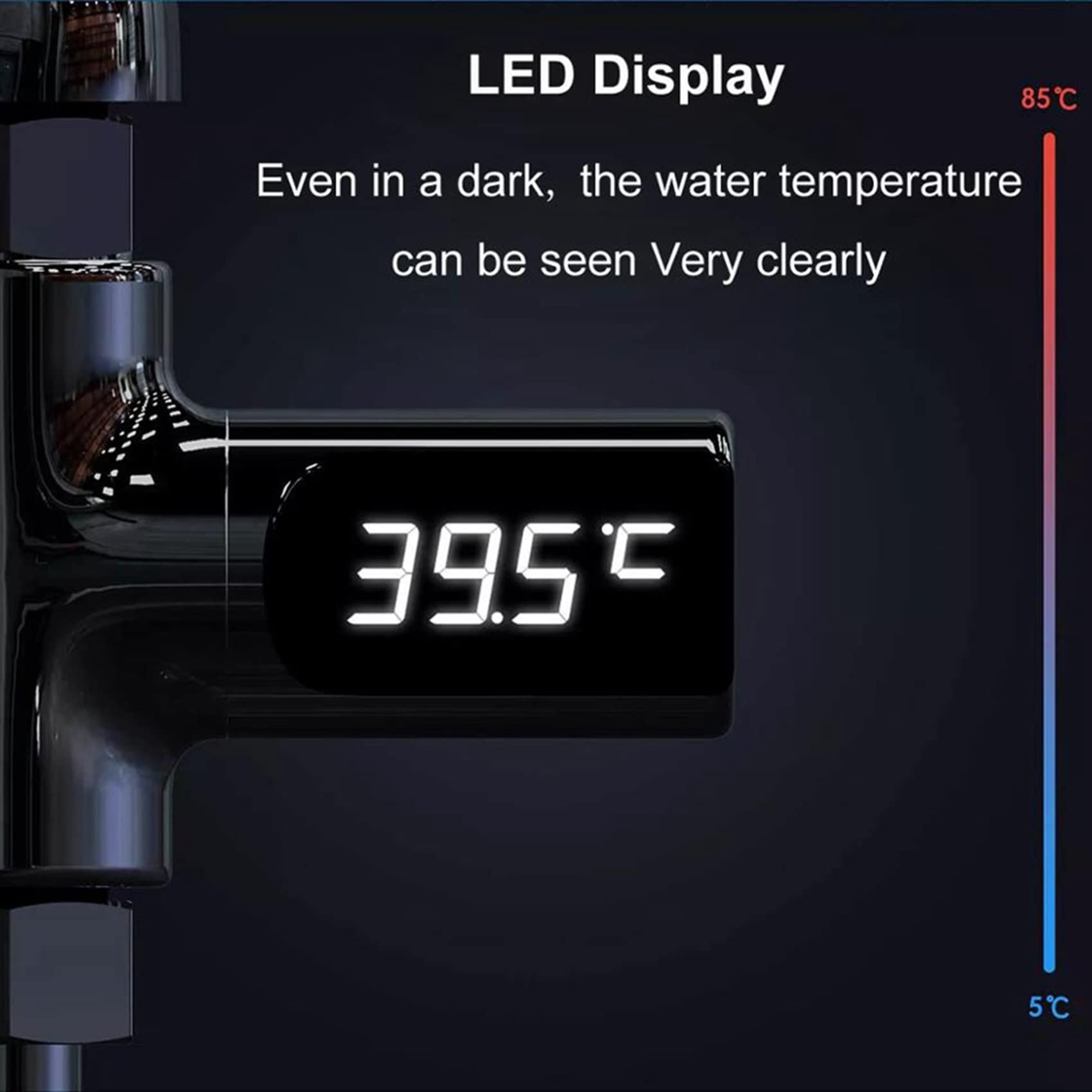 2X Display Un LED Termometro per Doccia con Acqua per La Casa Misuratore di Temperatura Monitor Cucina Bagno Casa Intelligente Cura del Bambino