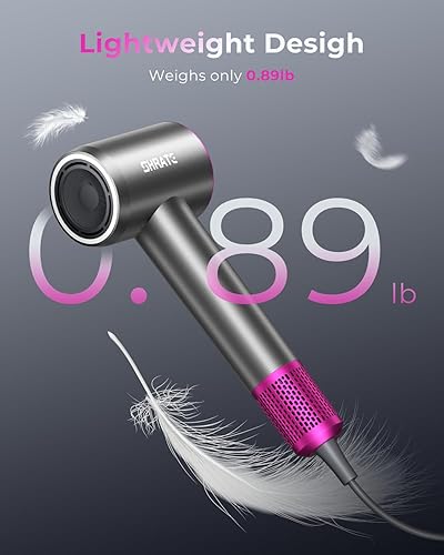 Miniatura 4 de SHRATE Secador de pelo iónico profesional de alta velocidad  Secado ultrarrápido  500 millones de iones negativos  Bajo ruido  160000 RPM  Secador