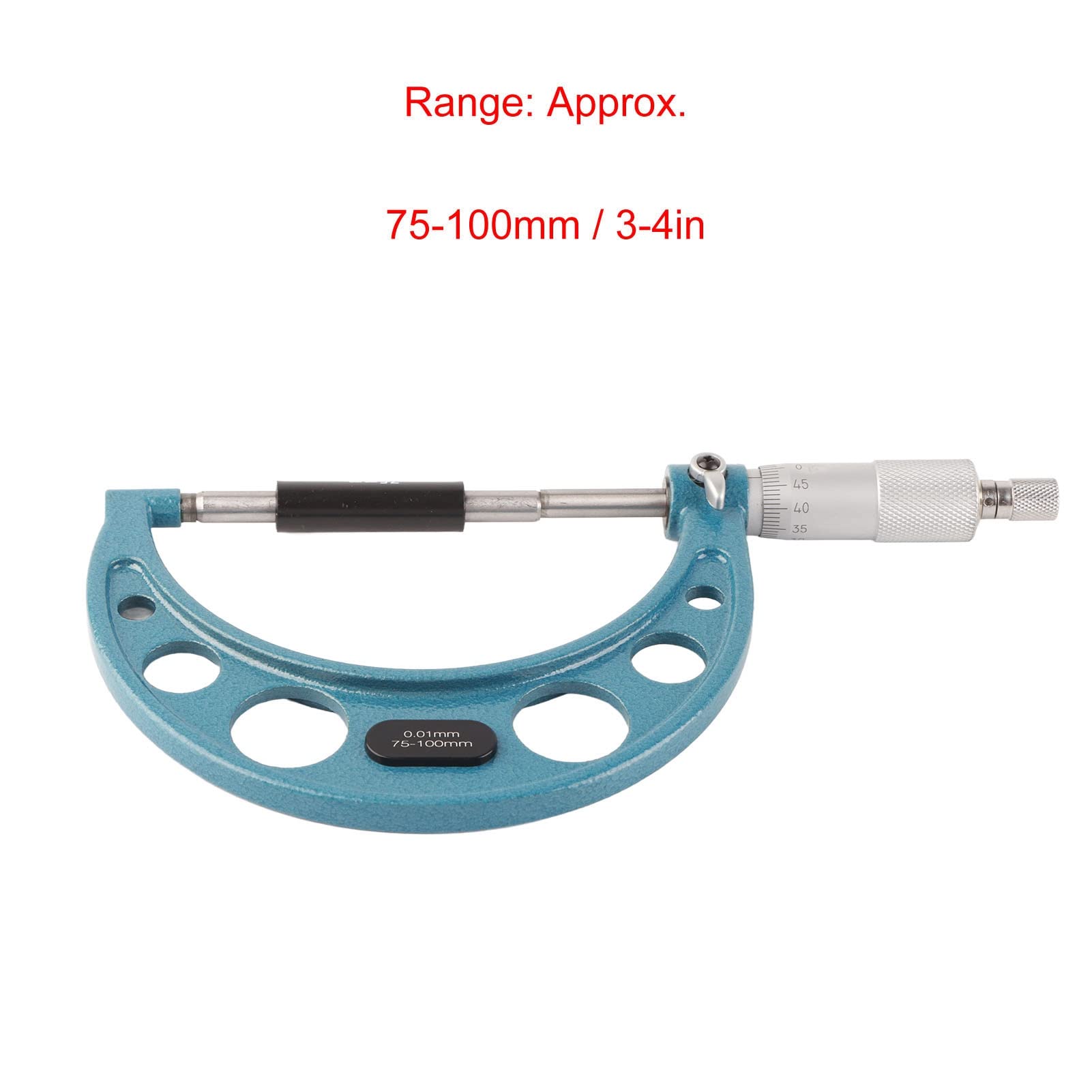 Micrómetro Exterior Acero Inoxidable 75 a 100 mm Alta Precisión 0.01 mm Medición de Espesor Herramienta de Precisión para Calibrar Grosor de Materiales
