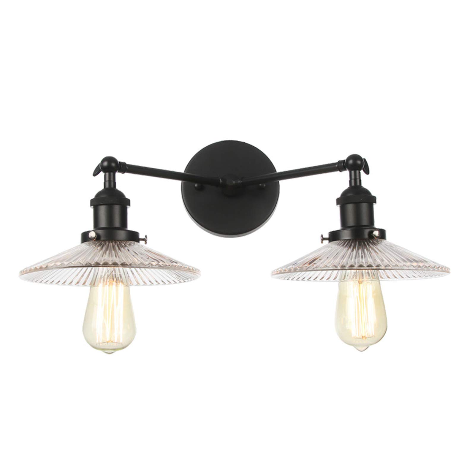 VDOQTLJT 2-Light Vanity Light Fixtures Adjustable Wall Lamps Modern Bathroom Mirror Lighting Round Glass Shade Sconces B Sconce(A)