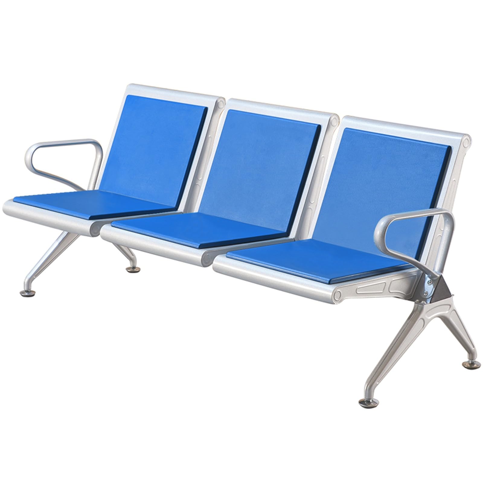 SaryEdge Area Chairs and Benches for Clinics, Airports, Hospitals, and Salons - Reception Seating with Armrests, Durable Office Furniture,Blue,Blue