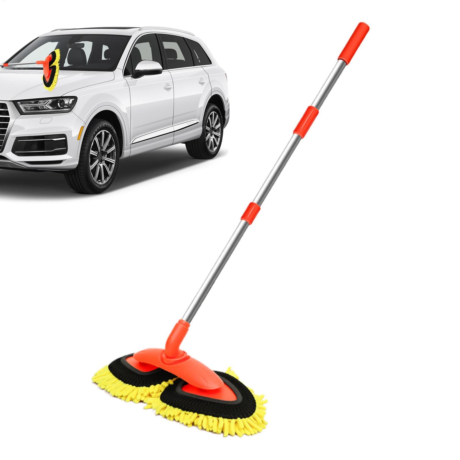 Reinigungsdetail Pinsel, Bodenwaschmop, Langgriff Car Scrub Pinsel, Einstellbarer Windschutzscheibenreiniger -Werkzeug, einziehbares Fensterwaschen -Mopp für Zuhause