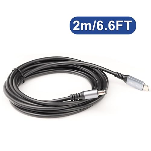 Miniatura 6 de Cable de alimentación USB C a CC de 6.6 pies de 0.217 in x 0.083 in, entrada USB C a DC5521 cable de carga de salida de 20 V 5 A, funciona con