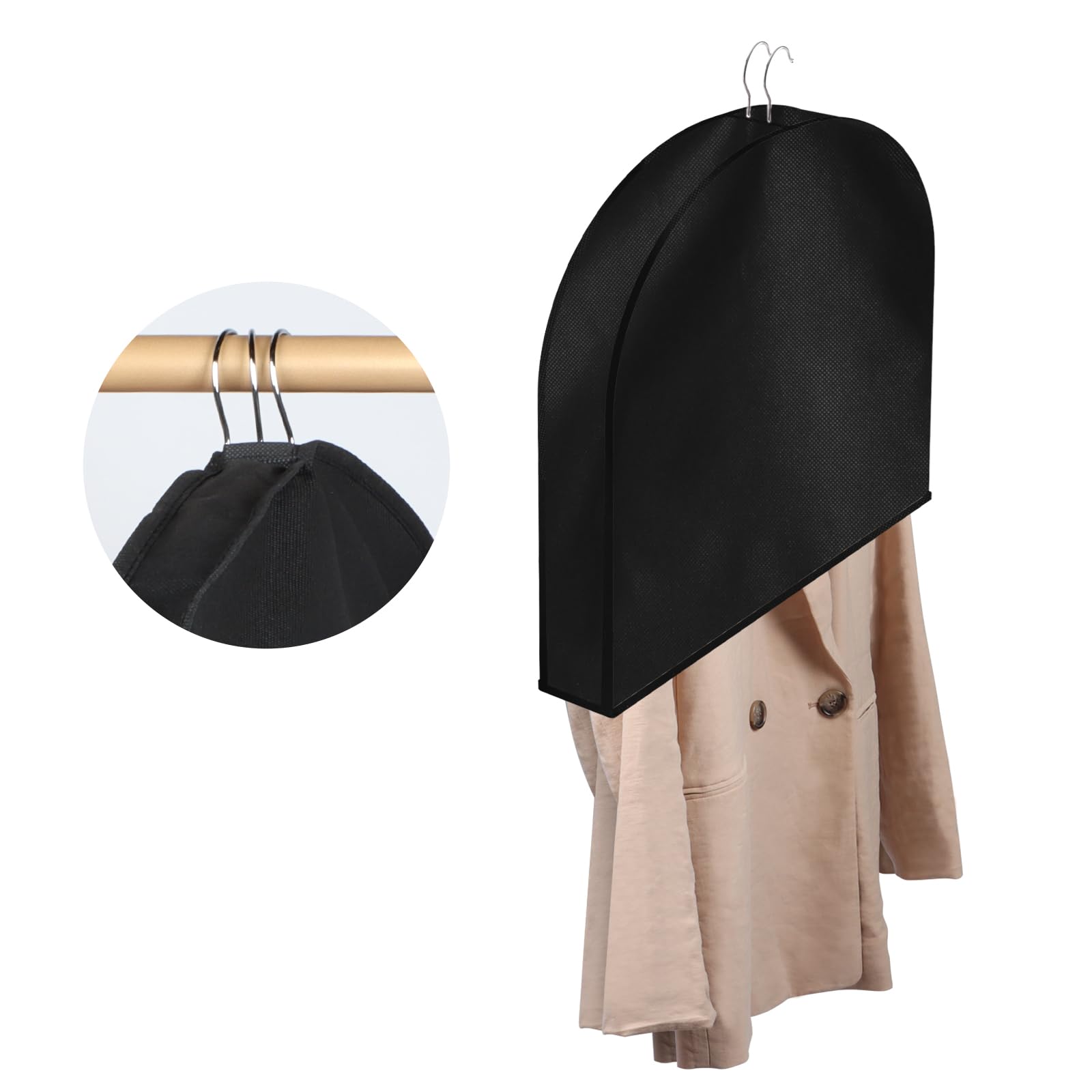 KEEGH Lot De 12 Housses D'épaule Extra Larges Respirantes à Suspendre Pour Vêtements - Pour Garder Les épaules Propres - Soufflet De 5,1 Cm Pour
