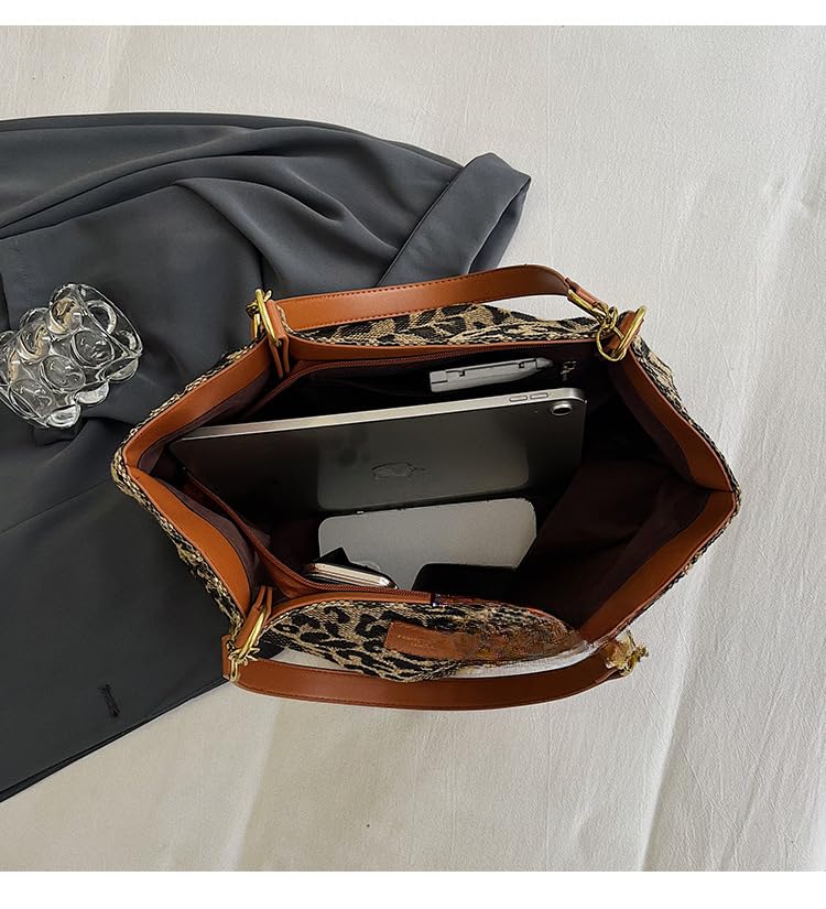 y2k Cheetah Handbags for Women, Fashion Tote Shoulder Bag Leopard Print Purse Ladies Chic Shoulder Bags Handbag Bag (brown)4