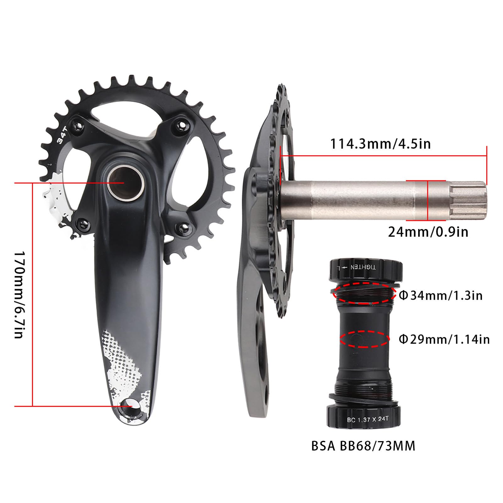 Mechanizm korbowy 34T 8-12 prędkości dodatni ząb ujemny BCD104MM pusty zintegrowany zestaw korbowy z tarczą do jazdy na rowerze górskim