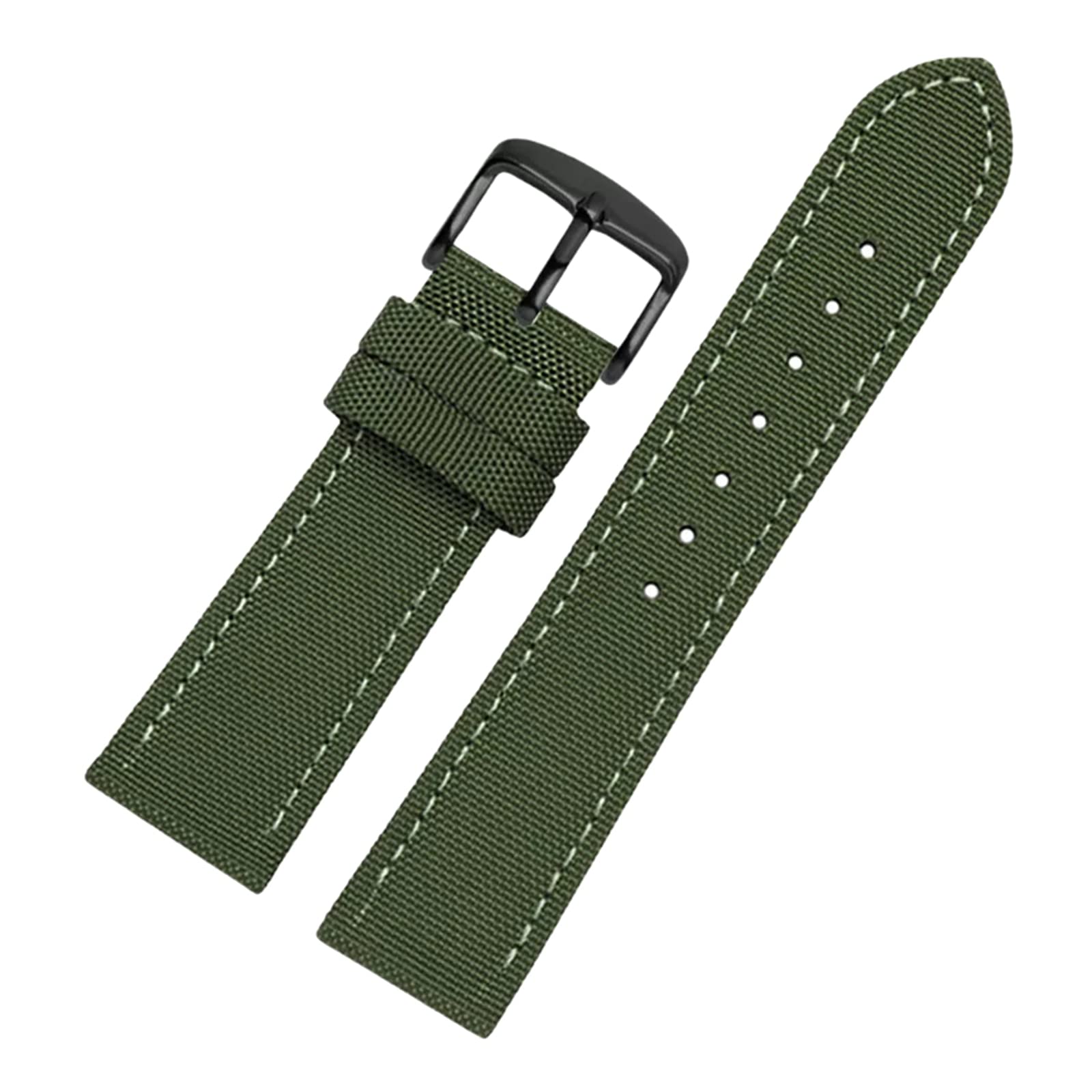 Correa de Reloj de Cuero, Correa de Reloj Nailon 18-24 mm con Empalme Cuero Genuino, Resistente al Agua, Absorbente del Sudor, Correa Repuesto for Cuarzo Esfera