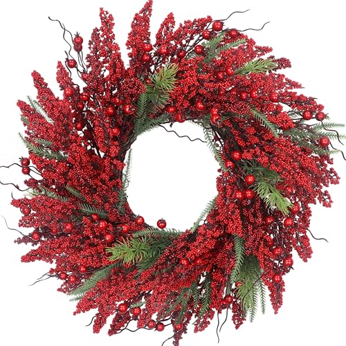 DFRREN Christmas Wreath 24 Inch Christmas Wreath...