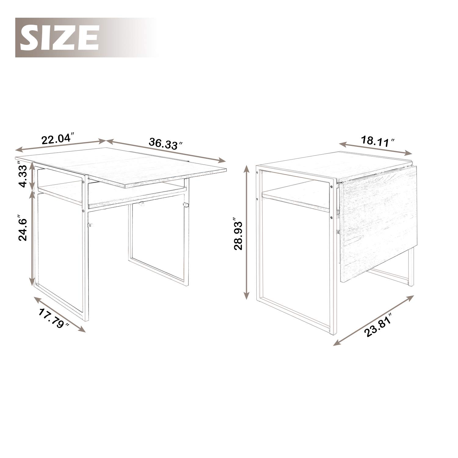 Buy Folding Dining Table, Compact Drop Leaf Table for Small Spaces