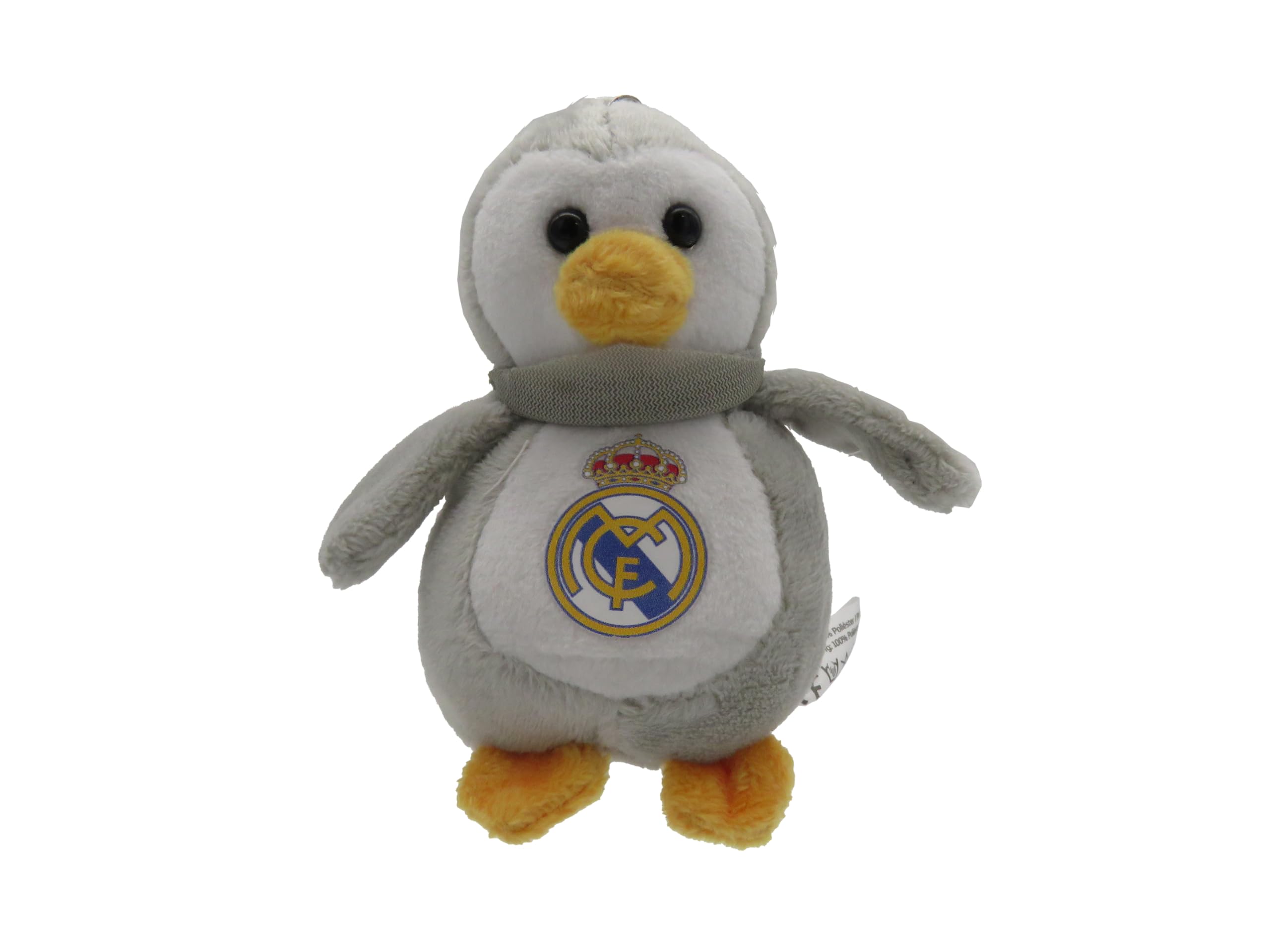 CYPBRANDS Real Madrid, Keychain, Keychain, Backpack Pendant, Plush, Penguin, Multicoloured, Official Product