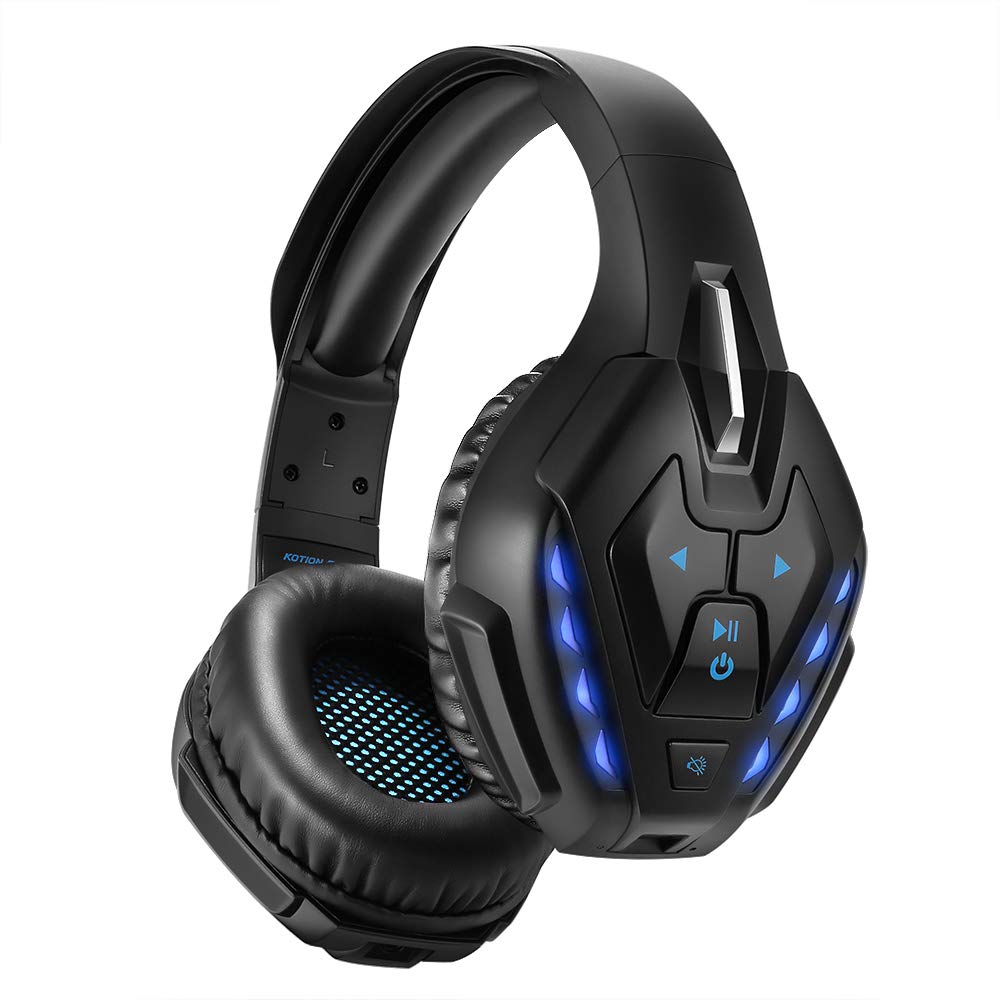 PHOINIKAS Detachable Wired Over Ear Gaming Headset for PS4, Xbox One, PC, Nintendo Switch, Noise Canceling Microphone Headphones with 7.1 Bass Surround, Bluetooth Wireless Headset, 40 Hours Playtime