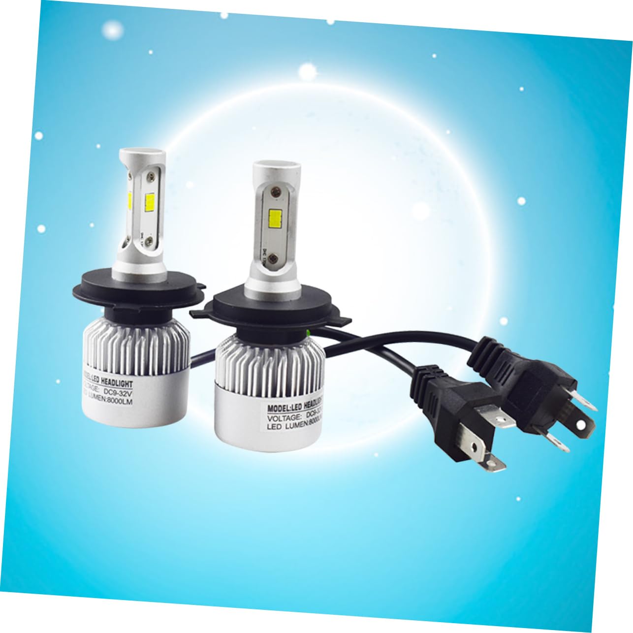 Lampada LED H4 2 Pezzi in Alluminio per Fari Auto, Csp | Compatibile Car e Trucker, Raffreddamento Veloce, Lunga Durata, Chip Csp, Design