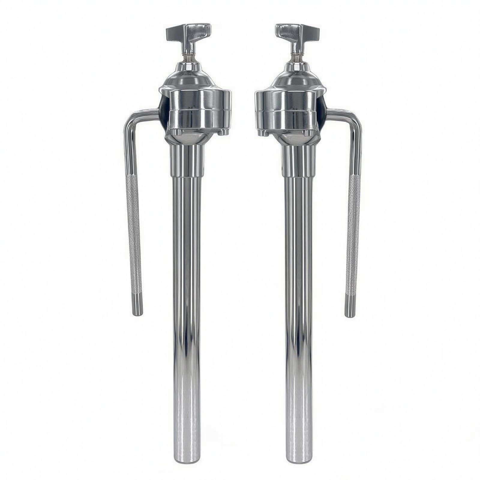 harayaa Supporto Hardware Batteria Stand Staffa Doppia Colonna Montaggio Braccio Metallo Finitura Cromata Adatto per Studenti di Musica Insegnamento Musicale, Universale