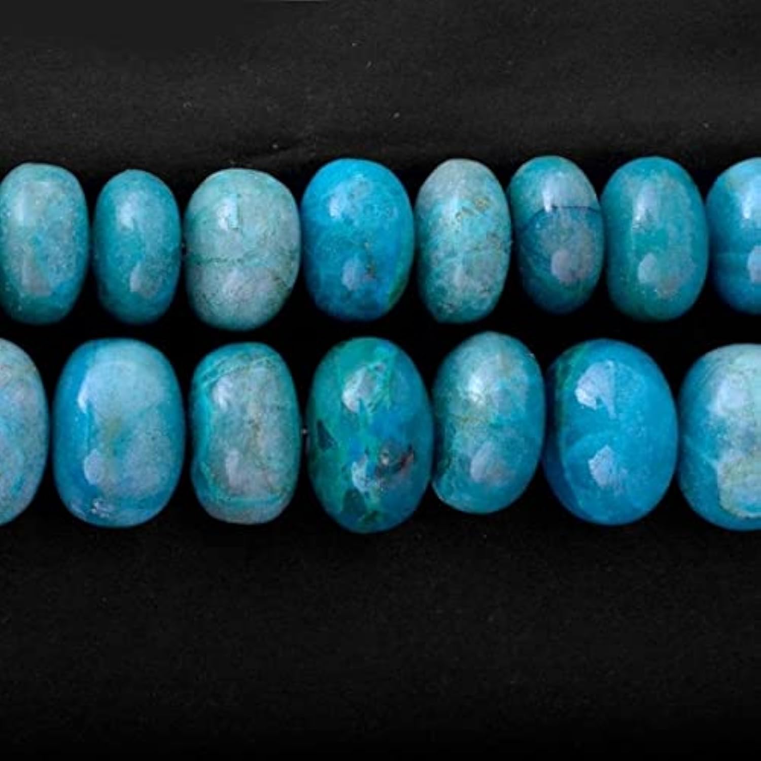 Perles de chrysocolle lisses 10-12mm en fil de 40cm pour la création unique de bijoux