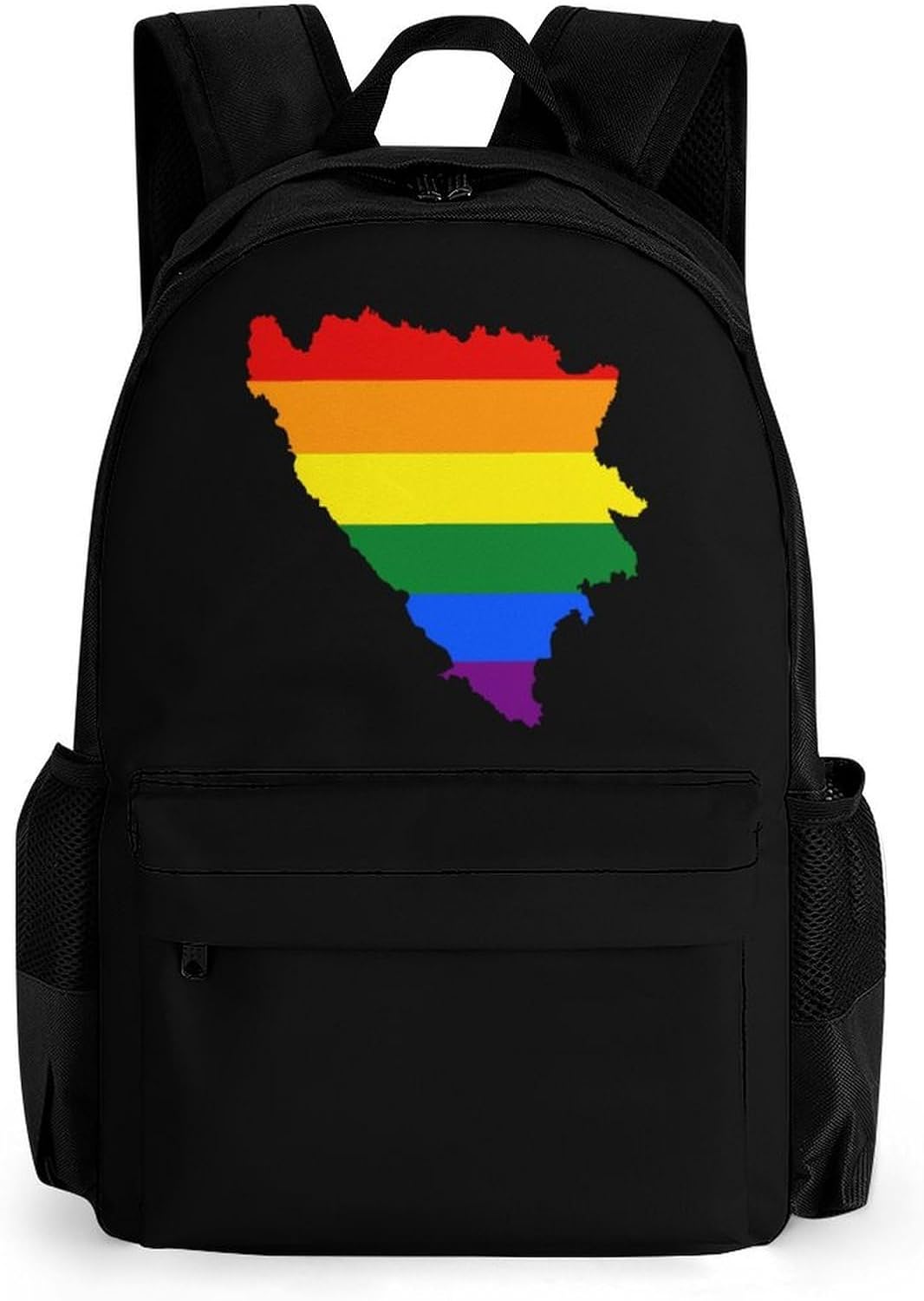 LGBT Proud Bosnia Herzego Flag Map Backpack Lightweight Backpacks Work Bag