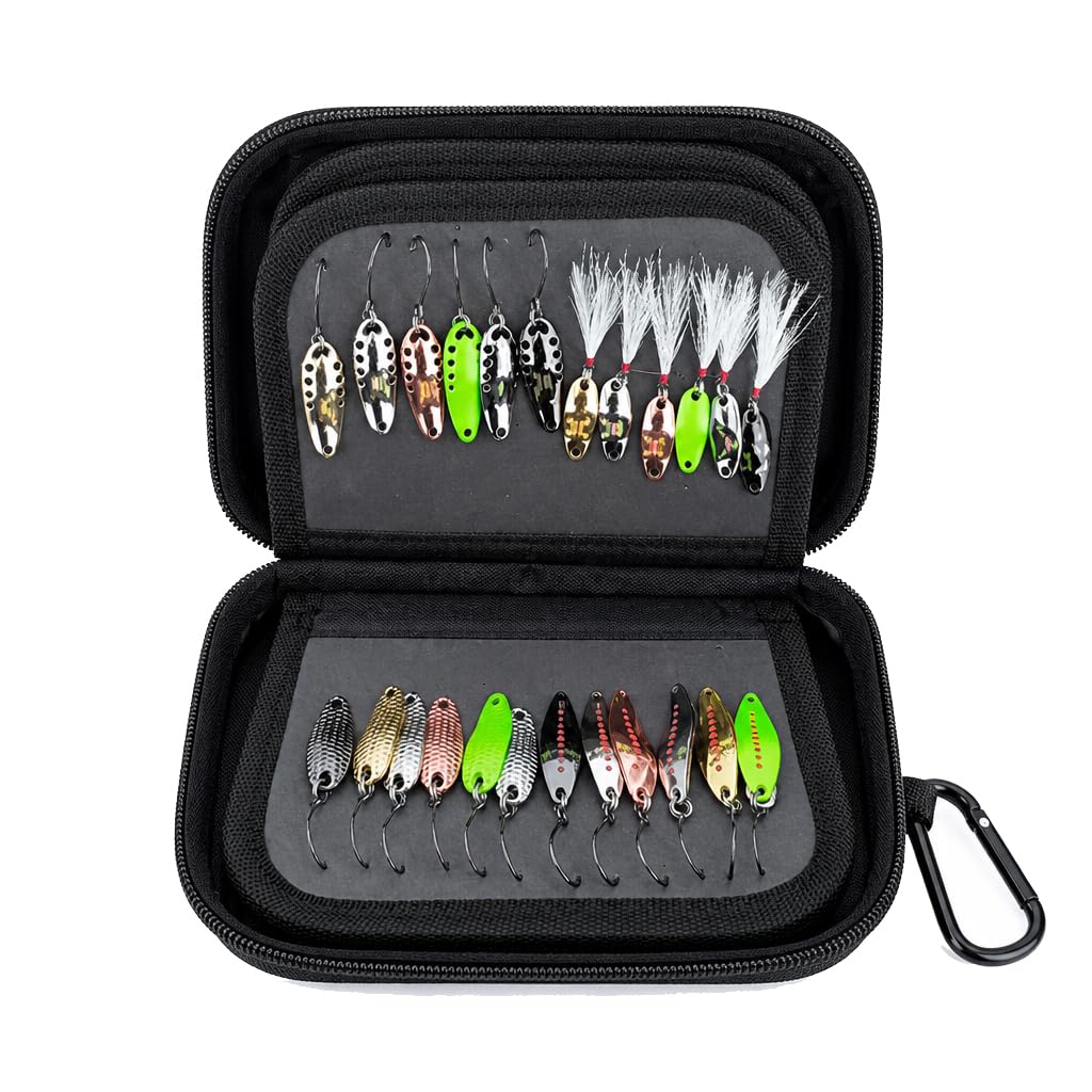 Kylebooker Przechowywanie przynęt torba do przechowywania przynęt spinningowych przynęty portfel etui muchy pudełko, Czarny, 7.28x4.9x2.16inch, Torba na przynętę wędkarską