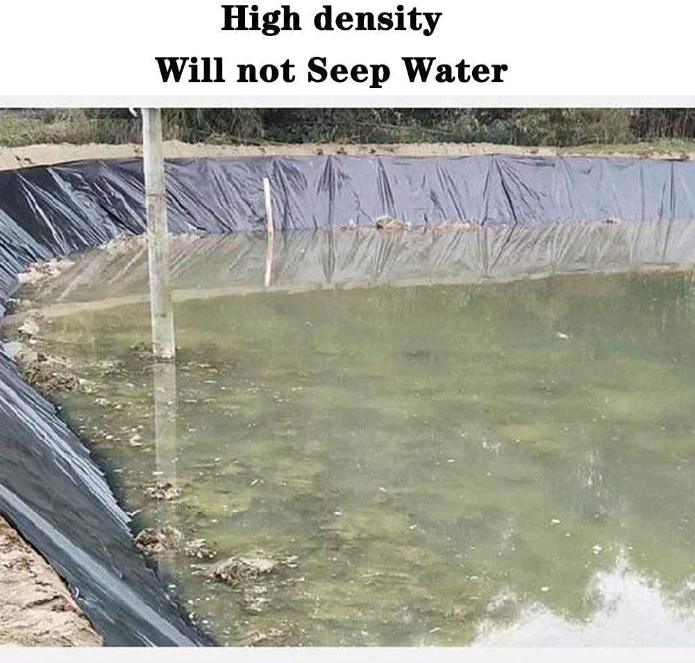 Revestimiento de Estanque Negro La geomembrana de HDPE de Alta Densidad de 0,6 mm se Puede Cortar para una Fuente Rectangular de Estanque de Pato Redondo (Color: Negro, Tamaño: 3x5