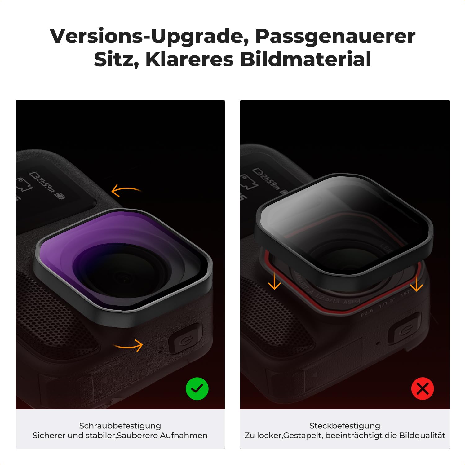 K&F CONCEPT Upgrade ND&PL Schraubfilter-Set Kompatibel mit Insta360 Ace Pro 2, ND8/PL+ND16/PL+ND32/PL+ND64/PL, Neutraldichte-Polarisationsfilter für Actionkameras, HD-Optikglas Mehrfachbeschichtung