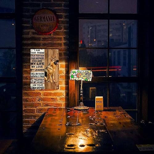 Miniatura 5 de ELIPOS Letrero de hojalata de pastor alemán con texto en inglés "I am Your Friend Your Partner You are My Life Dog Wall Art Art Home Gate Garden Bar