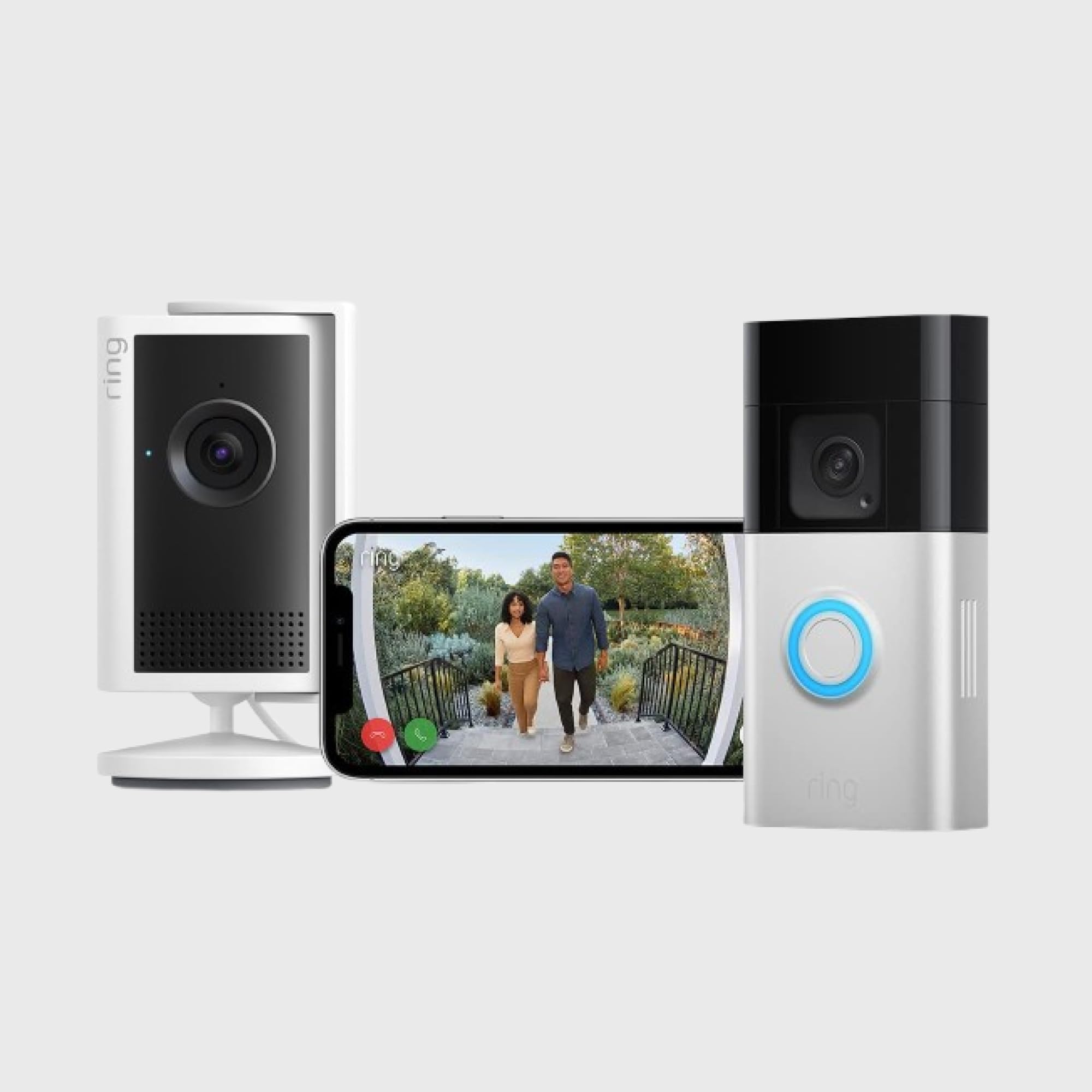 Ring Caméra intérieure Plus (dernière génération) avec Sonnette vidéo Plus sans fil | Caméra de surveillance sur secteur | Retinal 2K, zoom 4x | Essai gratuit de 30 jours à l'abonnement Ring Home