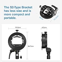 Vista 4 de Godox Soporte S2 Speedlite Bowens Mount Holder para Speedlite Flash Snoot Softbox Honeycomb Reflector Umbrella (Godox S-Type Upgrade Version)