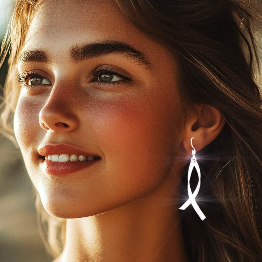 Campsis Silver Dangle Earrings for women, Leverback Hook Earrings - Image 3